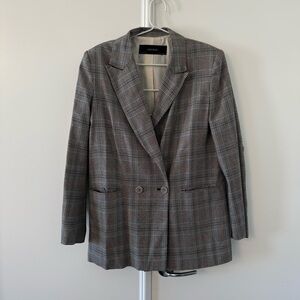 Zara Gray Plaid Blazer